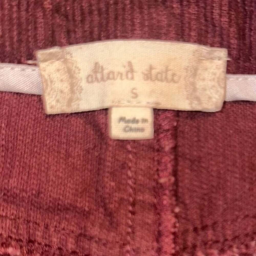 Altar'd State Burgundy Y2k Front-Zip Corduroy Mini Skirt Cottagecore Pockets-S - Picture 5 of 6